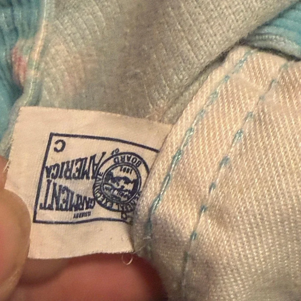 Vintage OshKosh B'gosh Corduroy Overalls Pink Floral Baby Girls 6-9M